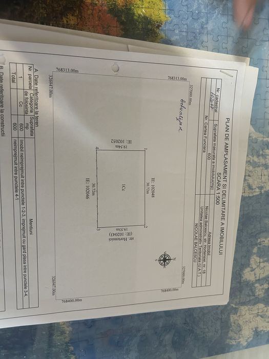 Teren vanzare intravilan cu toate utilitatile la poartă,suprafată 600