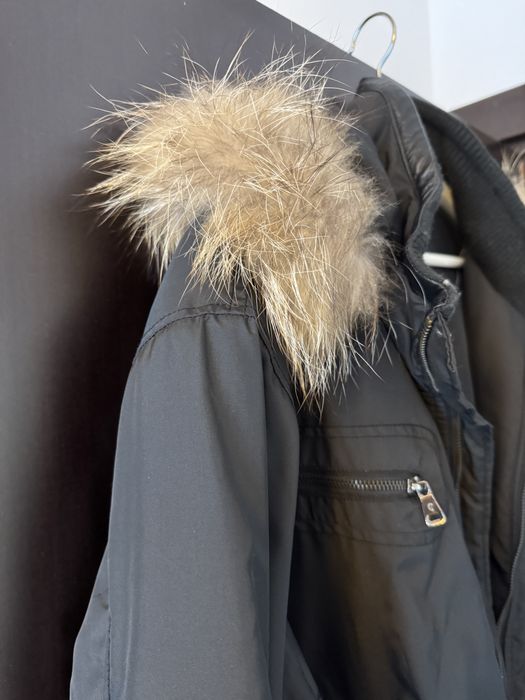 Geaca cu blana naturala, model Italia deosebit XXXL, Slim Fit