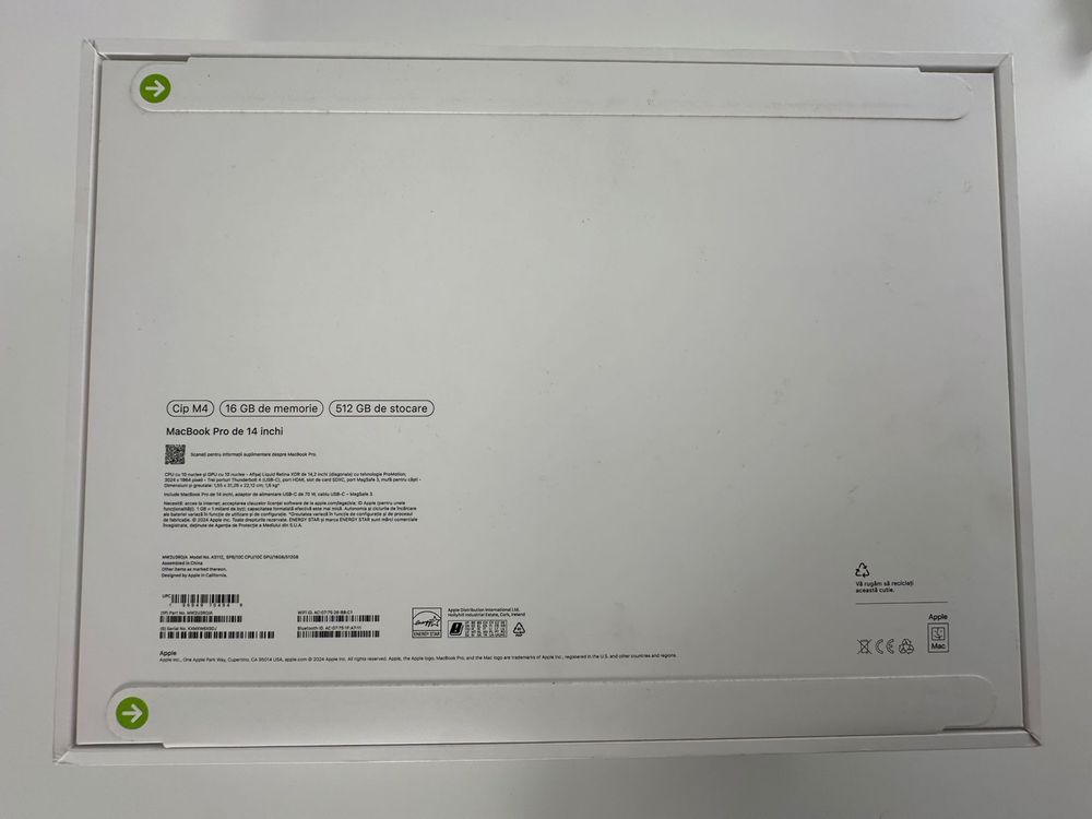 MacBook Pro 14 M4 (16GB RAM, 512GB SSD) - NOU, SIGILAT, Garanție