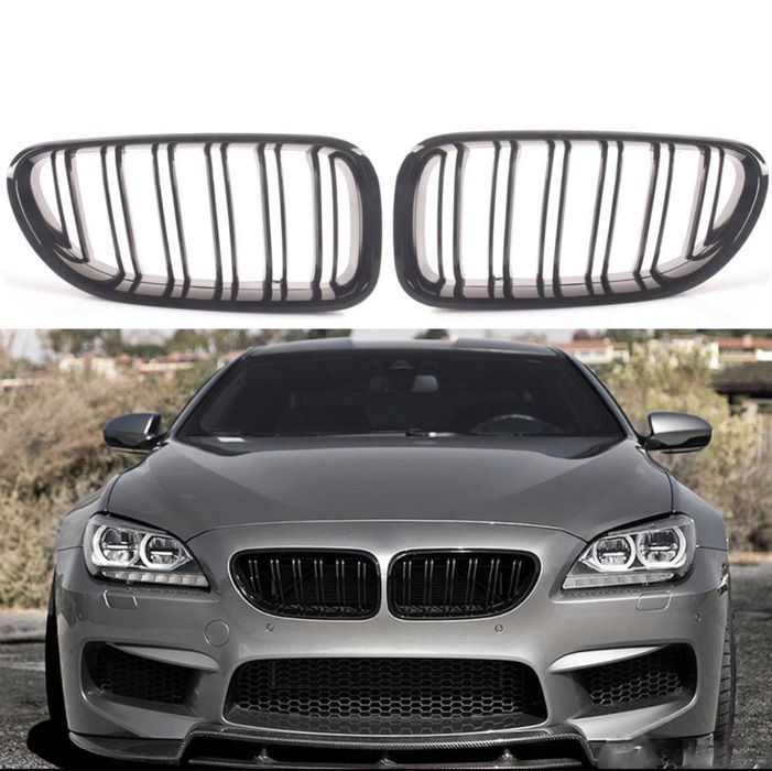 Grile grila nari duble Piano Black Bmw Seria 6 F06 F12 13
