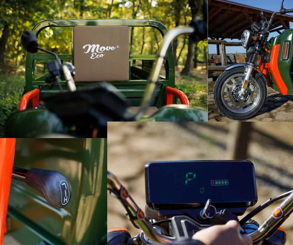 Triciclu electric Cargo 500 NC9 EEC autonomie mare - FULL 45 km/h