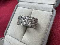 Inel din aur alb 14 k si cubic zirconia