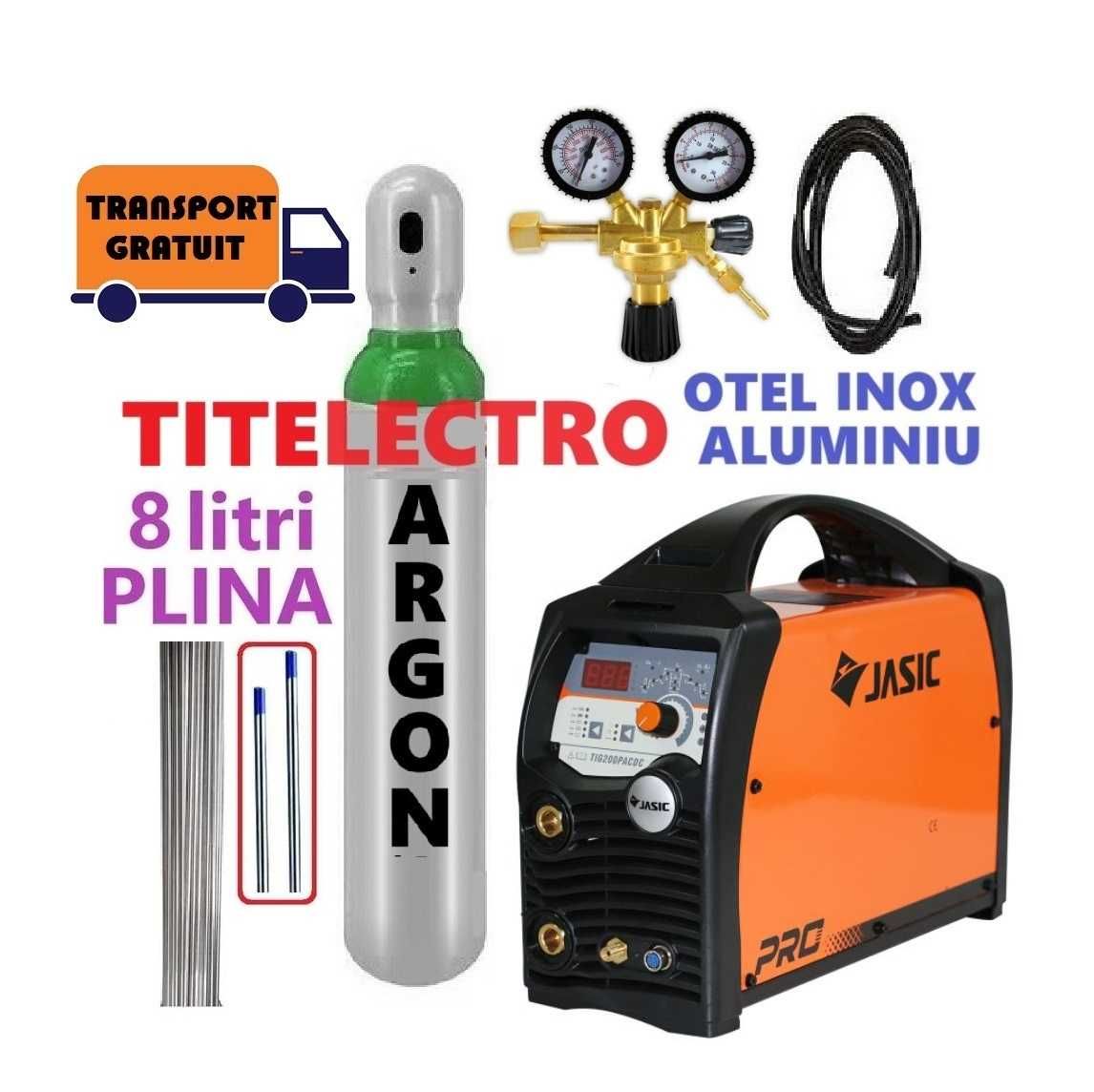 Aparat sudura TIG 200P ACDC JASIC + tub argon + ace + sarma aluminiu