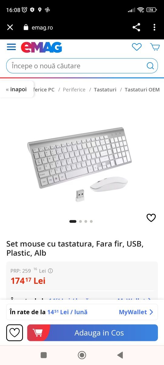 Tastatură și mouse wireless