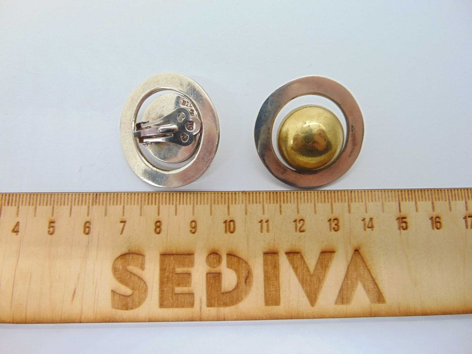 Cercei clips din argint si alama Mexic