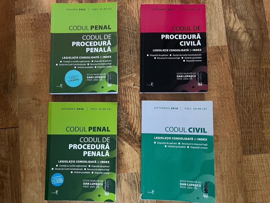 Cod penal, Cod civil, Cod procedura civila, Cod procedura penala