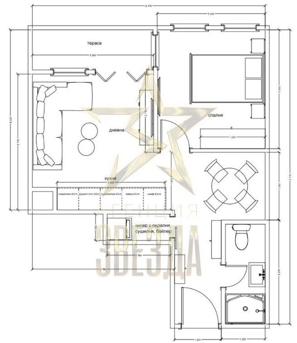 Двустаен – кв. Христо Смирненски