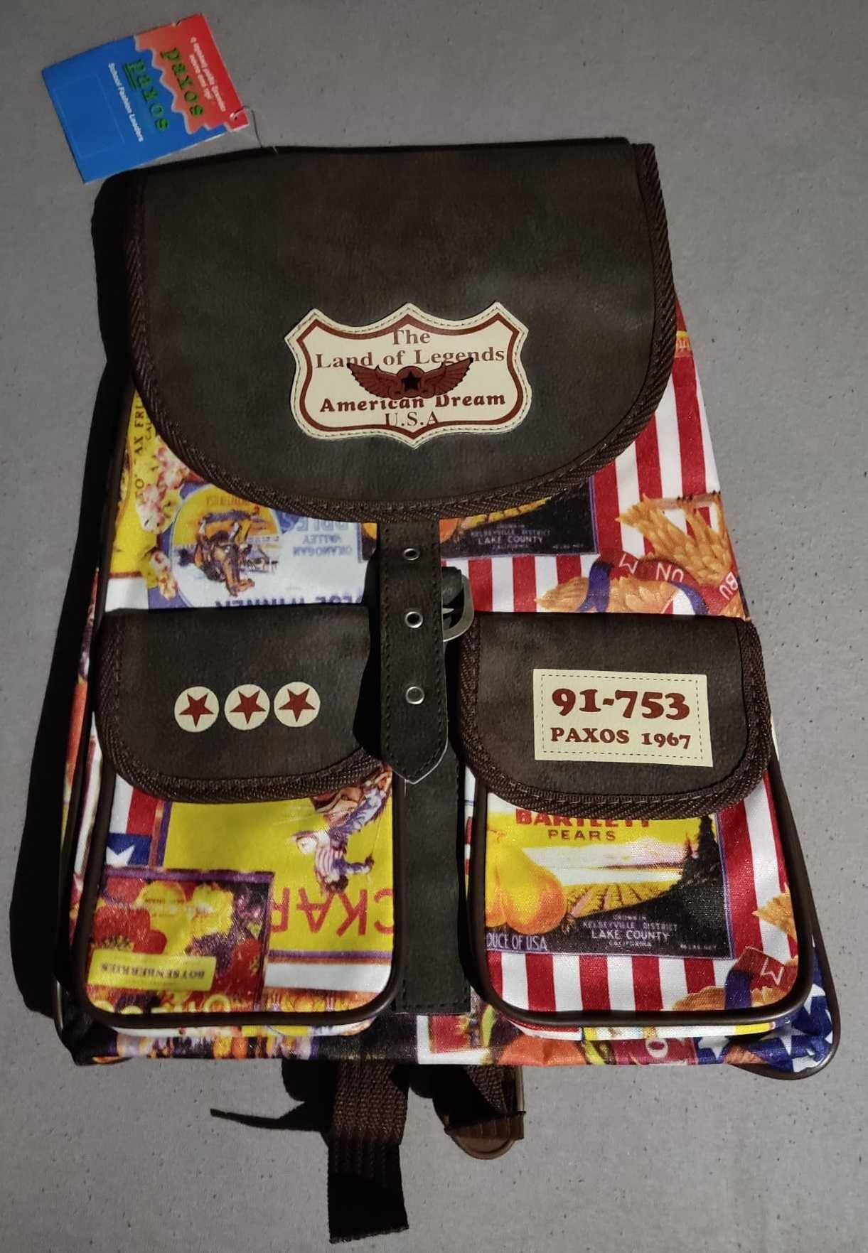 Ghiozdan/Backpack Paxos 1976 vintage american style nou cu etichete