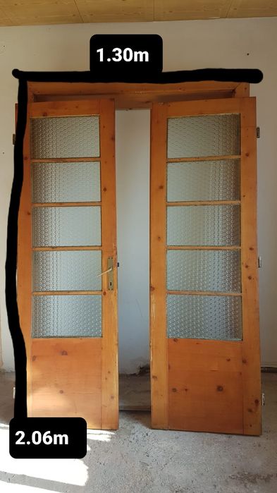 Vand uși duble din lemn masiv