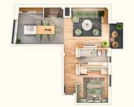 Apartament 2 camere 60 mp, balcon, Someseni