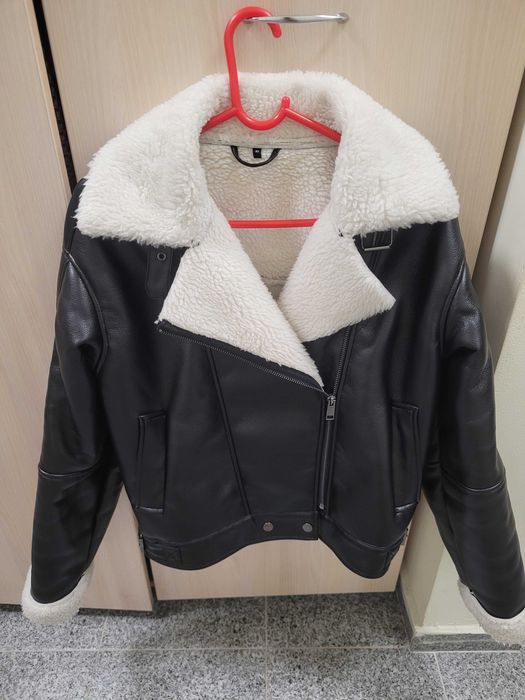 Яке от екокожа с подплата от изкуствен кожух