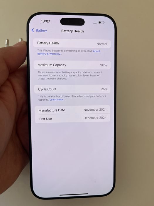 Iphone 16pro max 256GB 96% bat