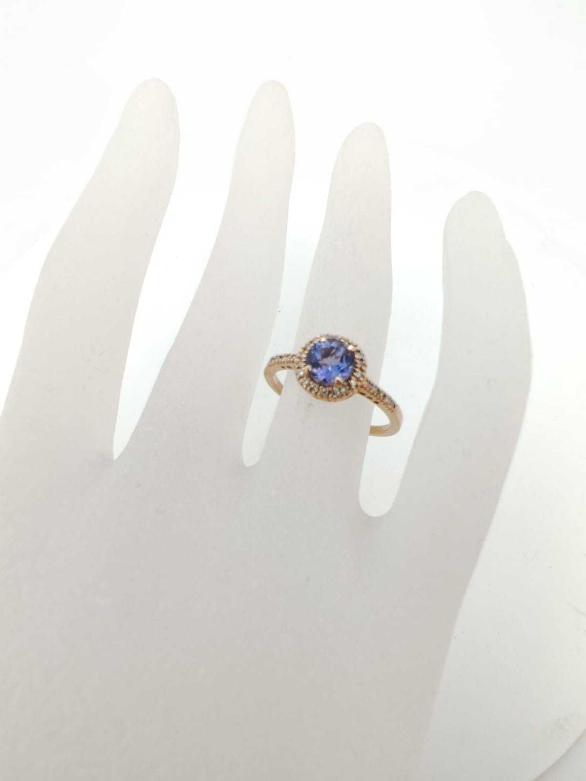 Inel 14k cu Tanzanite si diamante