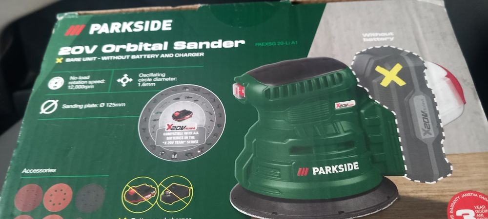 Slefuitor orbital cu excentric parkside 20 v