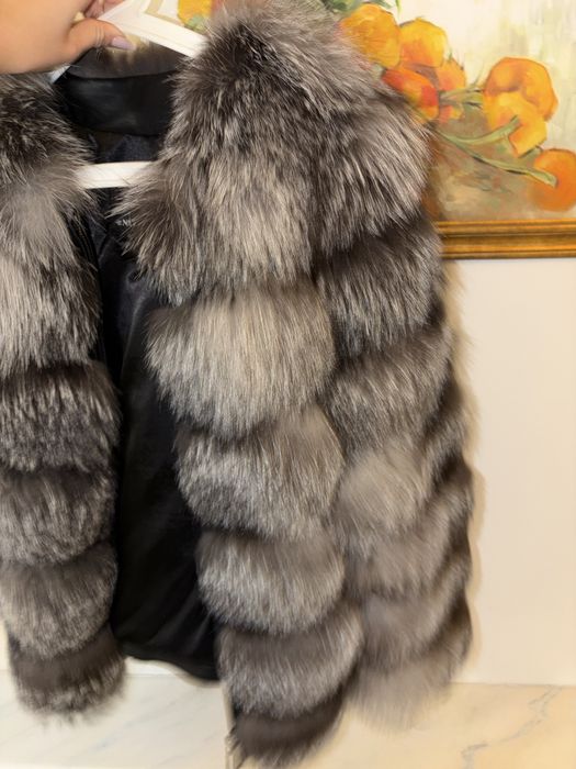 Blana vulpe gri argintie