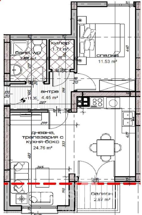 Едностаен апартамент, Варна, Кайсиева градина - 49 050Е