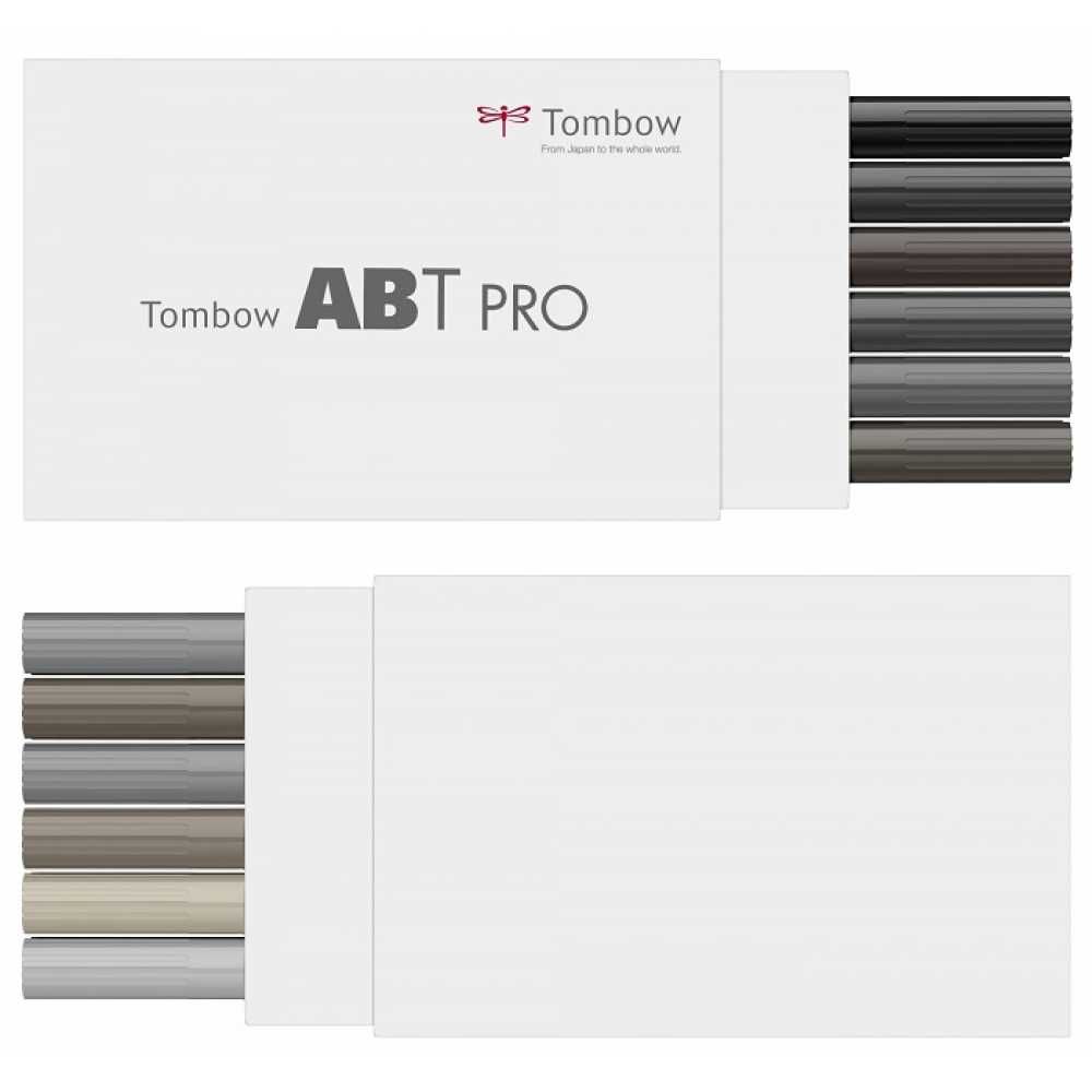 Set TOMBOW  ABT Dual BrushPen Grey Colours,set 12 culori,sigilat