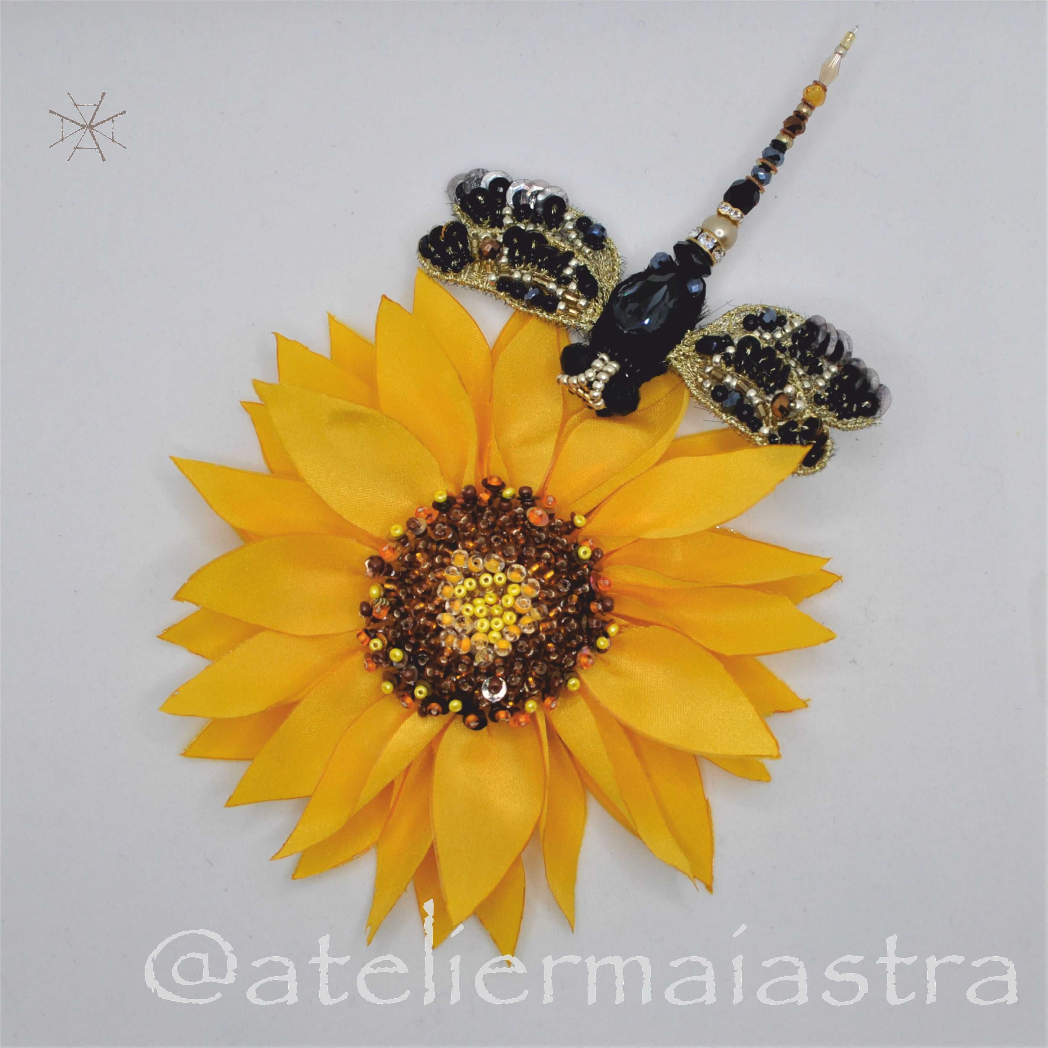brosa floarea-soarelui handmade 3D