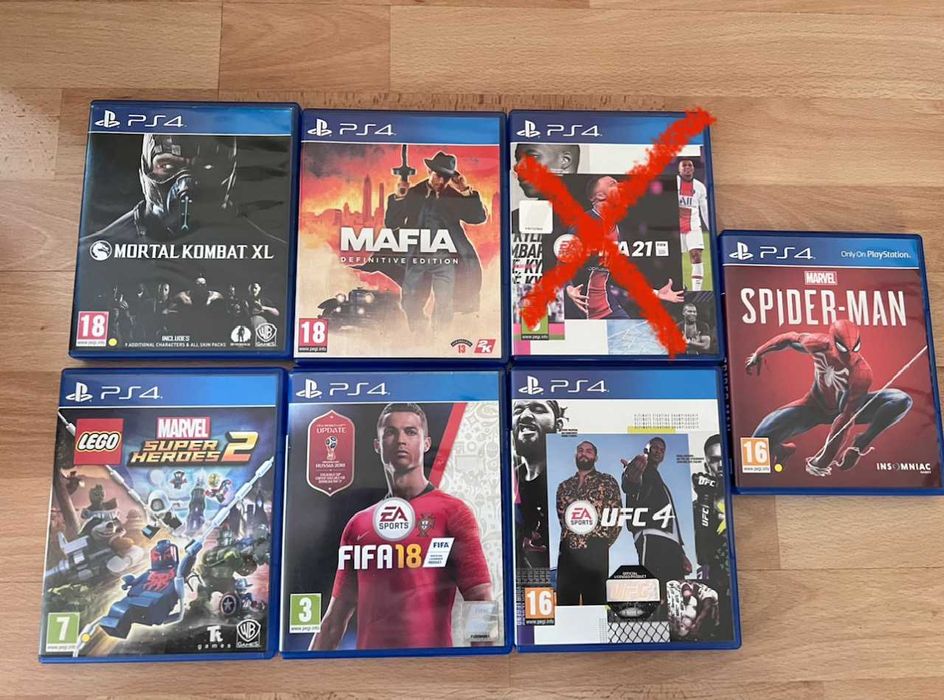 Playstation 4 игри Spiderman Mafia UFC и др. САМО КОМПЛЕКТ !