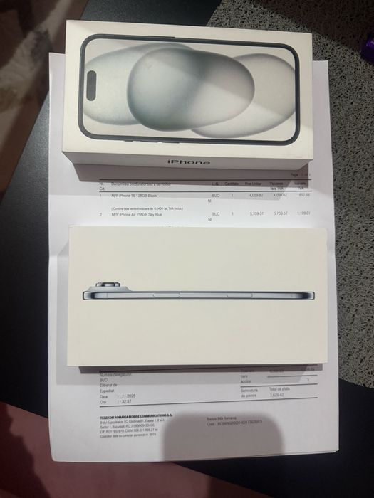 Iphone 17 air 256gb sky blue sigilat+ iphone 15 128gb black sigilat