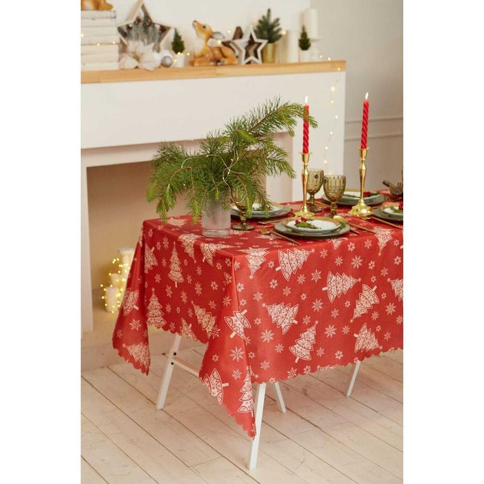 Скатерть новогодняя Доляна «Ёлочки» 145*260