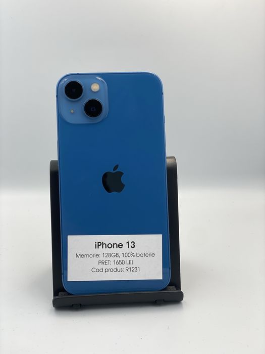 iPhone 13 - 128gb memorie, 100% baterie, 1 an garantie