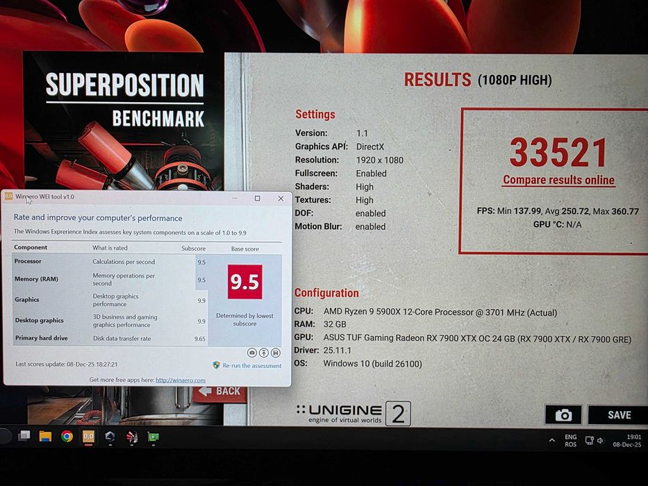 PC Gaming Ryzen 9 5900X, RX 7900 XTX OC 24GB, 32GB DDR4, SSD M.2 1TB