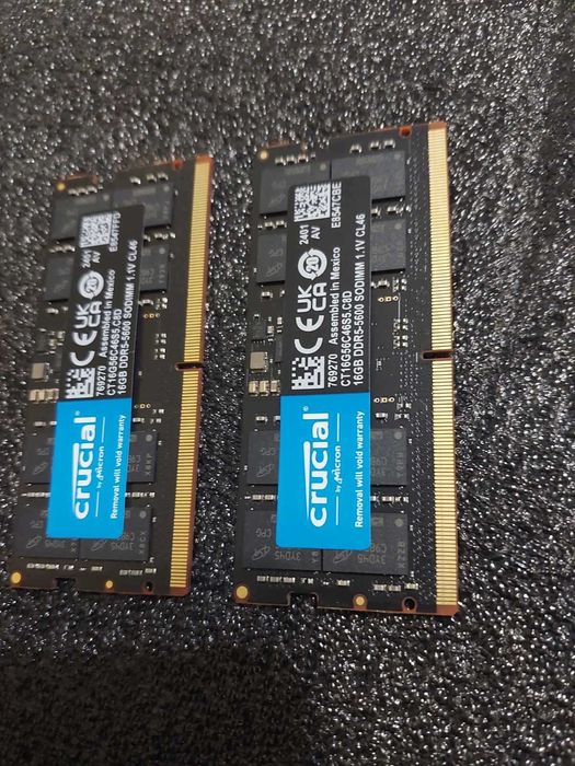 32GB 5600MT/s CL46 - Crucial DDR5 (SO-DIMM - за лаптоп)
