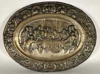Icoana platou farfurie tablou alama argintata bronz bieder art rococo