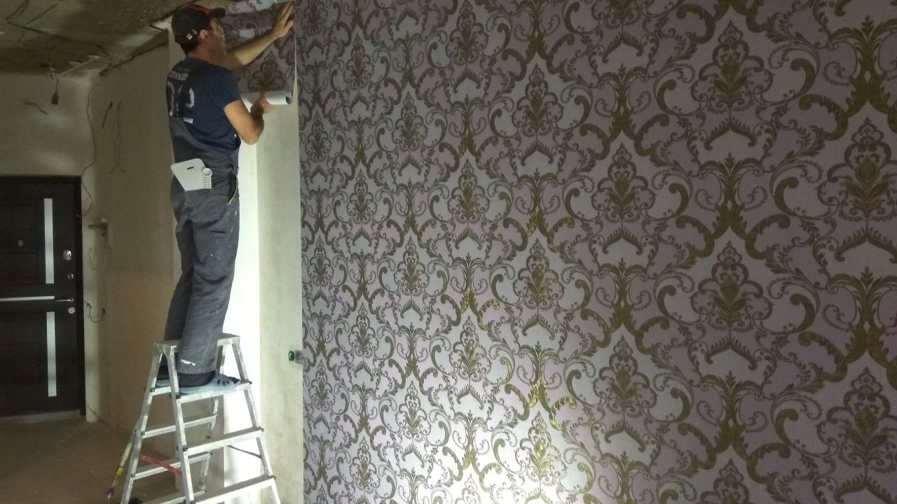 Обой покраска эмульсия  шпаклёвка ламинат левкас ремонт квартир