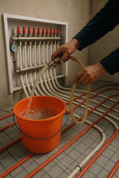 Промывка очистка тёплых полов и отопления