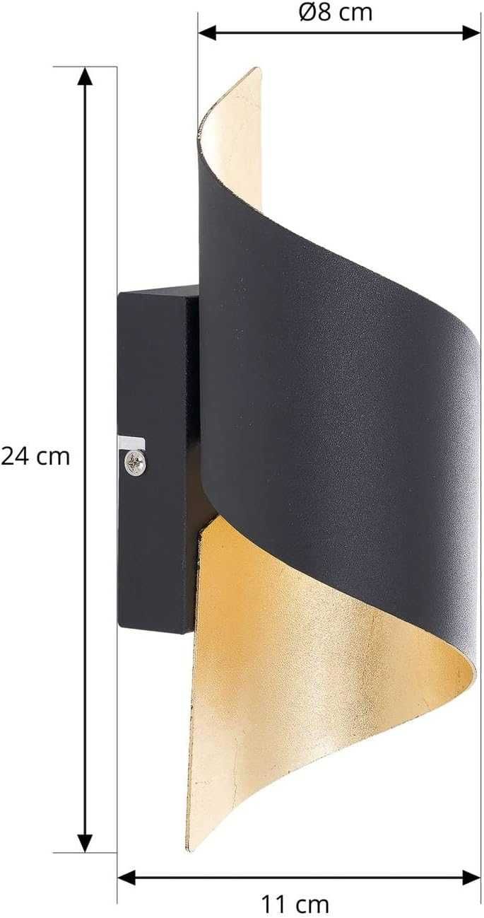 Aplica de perete Lindby 9624514 aurie neagră efect de lumină verticală