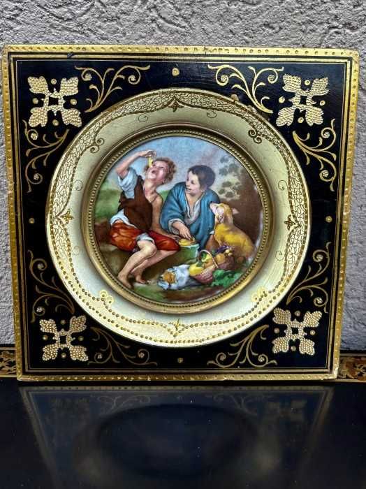 Rafinate tablouri-stil victorian-Murillo-portelan emailat-Spania