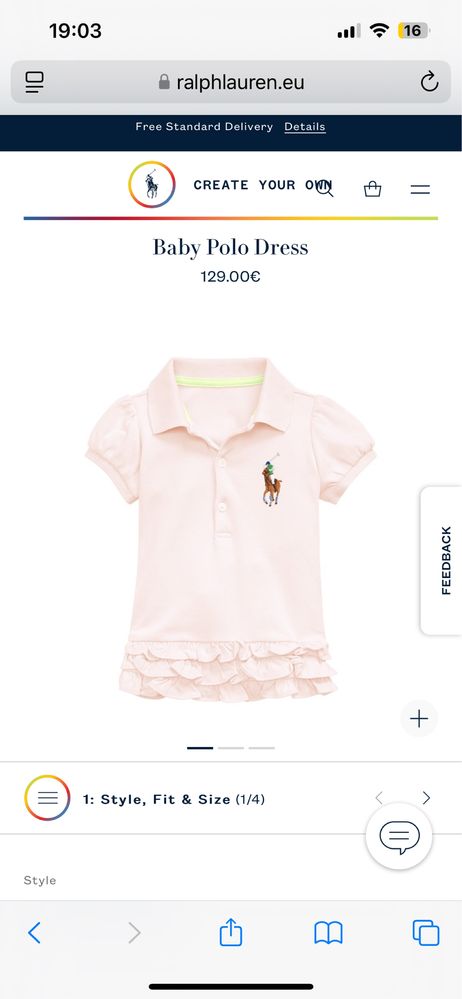 Детска рокля Ralph Lauren Polo, 5 размер (104-116)