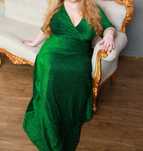Rochie lunga gala/nunta/petrecere 50-52 verde lurex
