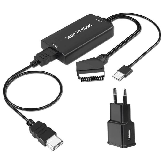 AMANKA SCART>HDMI кабелен конвертор/адаптер +SCART кабел Full HD 1080P
