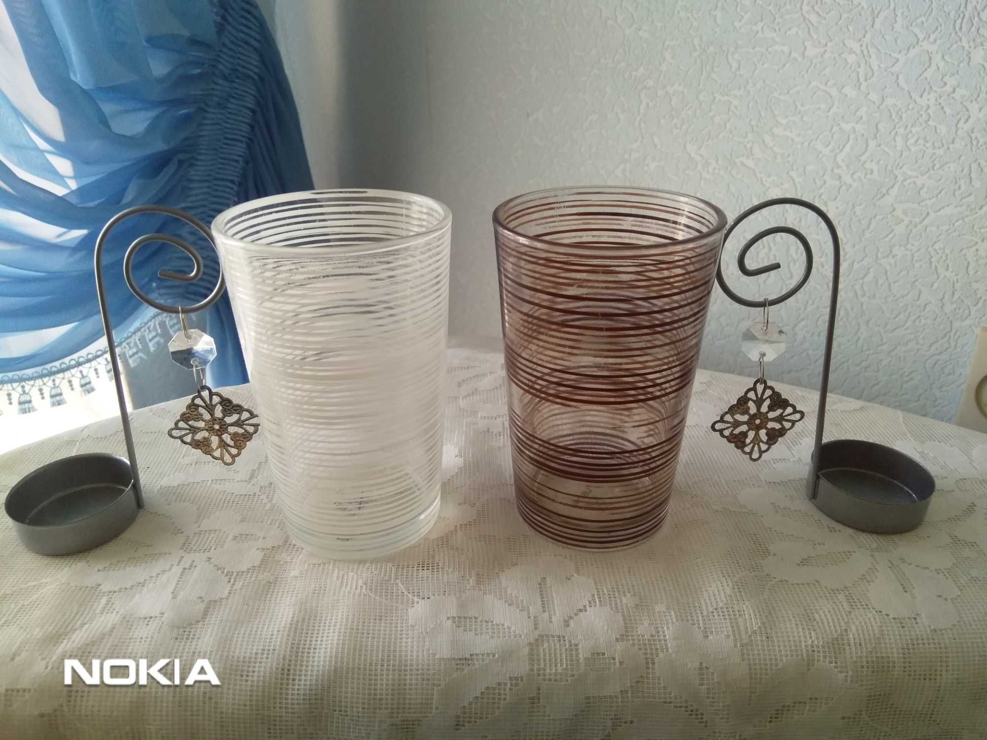 Продам набор подсвечников в виде стеклянных стаканов