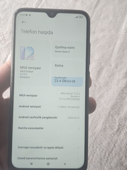 Redmi note 8 sotilad