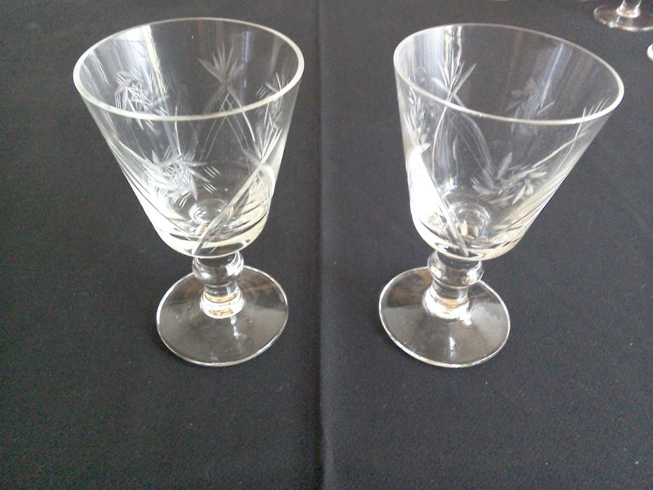 Pahare cristal nobil, bizotate manual - 6 bucăți