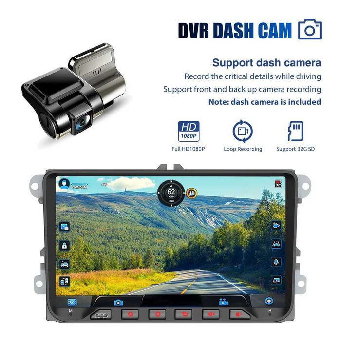 9” 2-DIN мултимедия за Volkswagen-SEAT-Skoda Android 14   4/64GB
