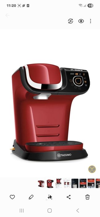 Espressor Bosch Tassimo Rosu, 3.3 bar, 0.7l 

eMAG