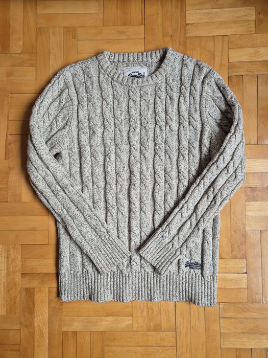 Pulover Superdry Premium, Tricotat Împletit, Lână, Bărbați - L