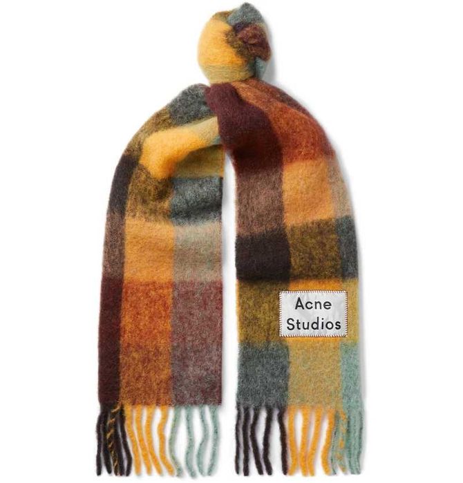 ACNE STUDIOS, Нов зимен вълнен шал - blend Mohair/ wool, checked scarf
