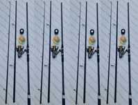 SET 4 Lansete 3,9m din 3 bucati + 4 Mulinete DIAMANT KT6000+ROLE  FIR