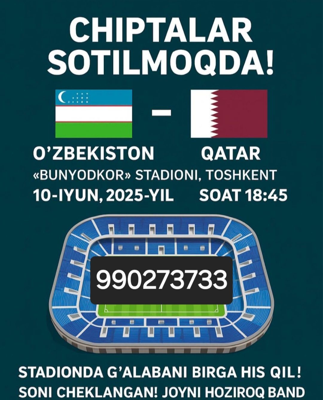 Futbolga bilet bor
