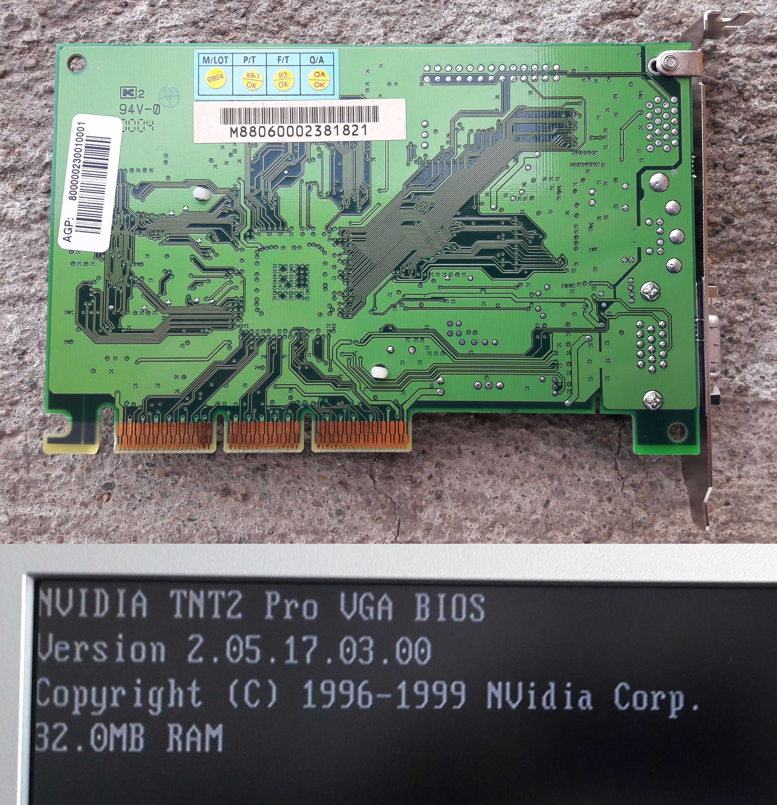Placa video de colectie - MSI MS-8806 nVIDIA RIVA TNT 2 Pro AGP 32MB