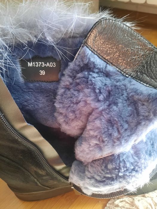 Дамски боти естествен пух и велур