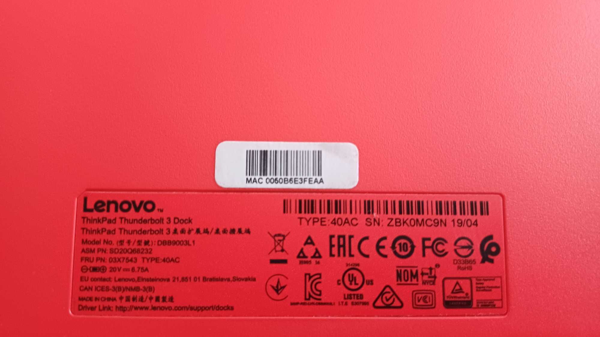 lenovo thnderbolt 3 dock ( докингстанция ) DBB9003L1