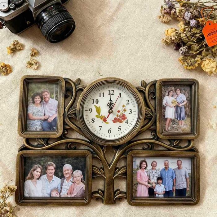 Рамка за снимки с часовник 2 в 1 - Дървото на живота