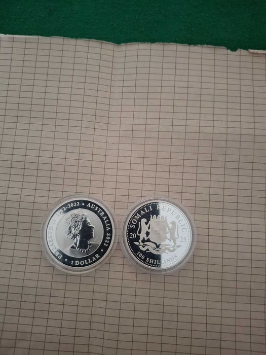 1 oz сребро Слон 25г./ Лебед 23г.